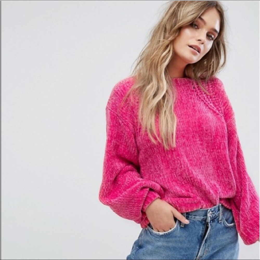 H&M Hot Pink Sweater Chenille